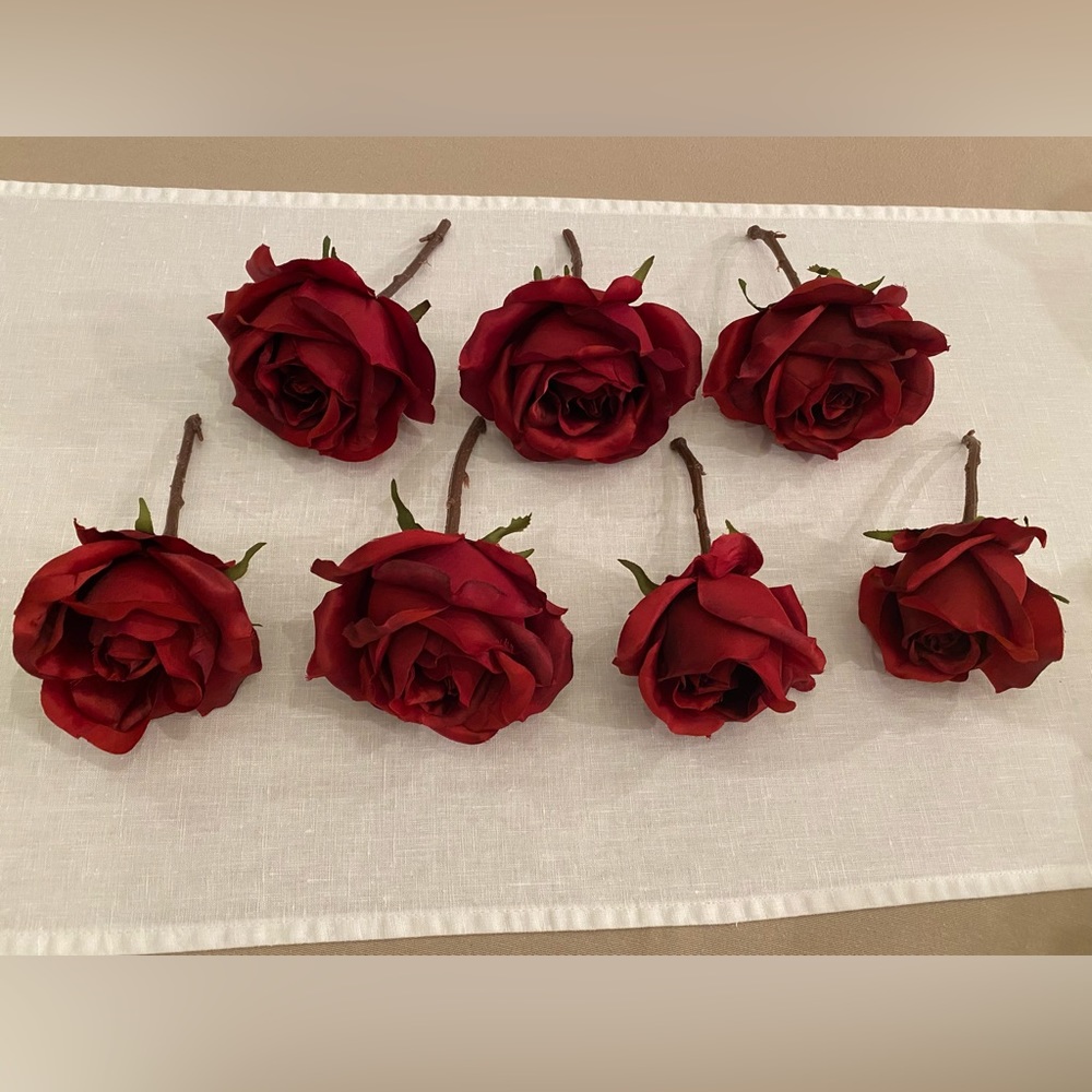 (7) Red Roses / Faux Florals. - Picture 6 of 10